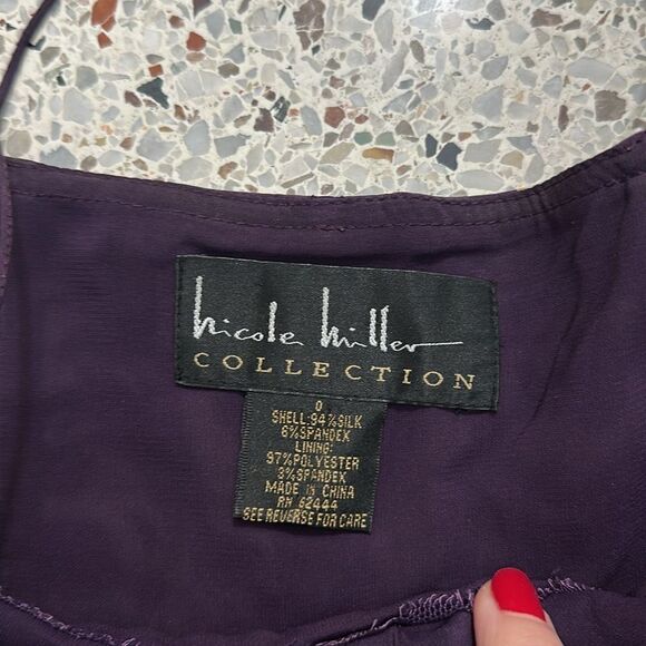 Nicole Miller Collection mini cocktail dress 0 XS print lined silk - Picture 5 of 8